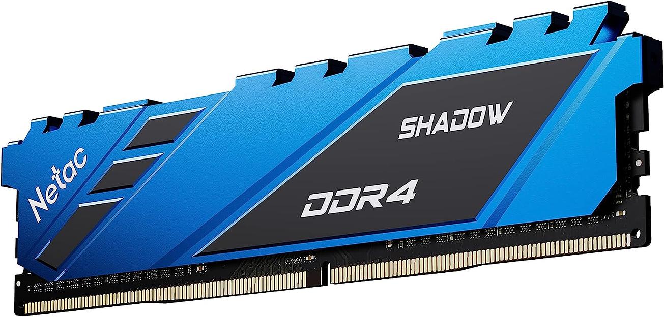 Память DIMM DDR4 16Gb PC21300 2666MHz CL19 Netac Shadow blue с радиатором (NTSDD4P26SP-16B) фото 3
