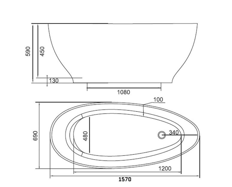 Мраморная ванна Castone «Адель» фото 8