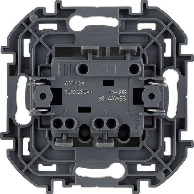 Legrand 673623 Выключатель двухклавишный - INSPIRIA - 10 AX - 250 В~ - антрацит фото 2