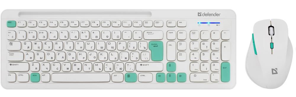 Клавиатура + мышка CERRATO C-978 RU WHITE-BLUE 45978 DEFENDER фото 1