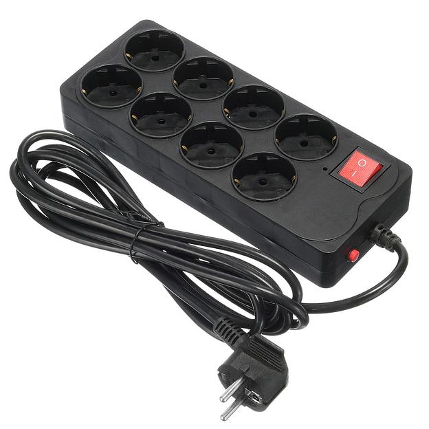 Сетевой фильтр Buro 800SH-3-B 3м (8 розеток) черный (коробка) фото 1