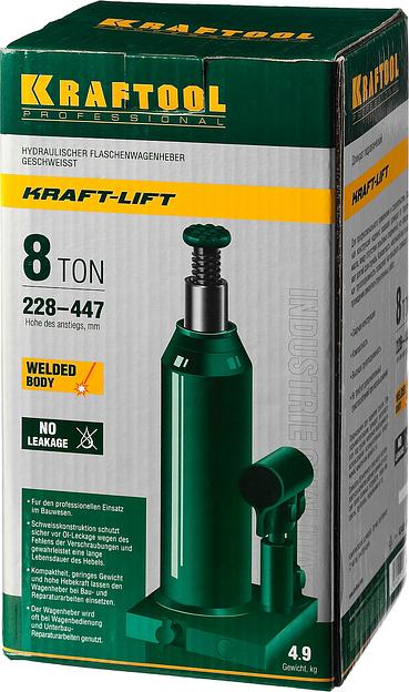 KRAFTOOL KRAFT-LIFT, 8 т, 230 - 457 мм, бутылочный гидравлический домкрат (43462-8) фото 10