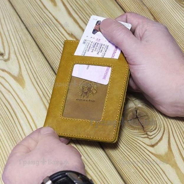 Обложка для автодокументов Apache ОВ-4-А/желт фото 5