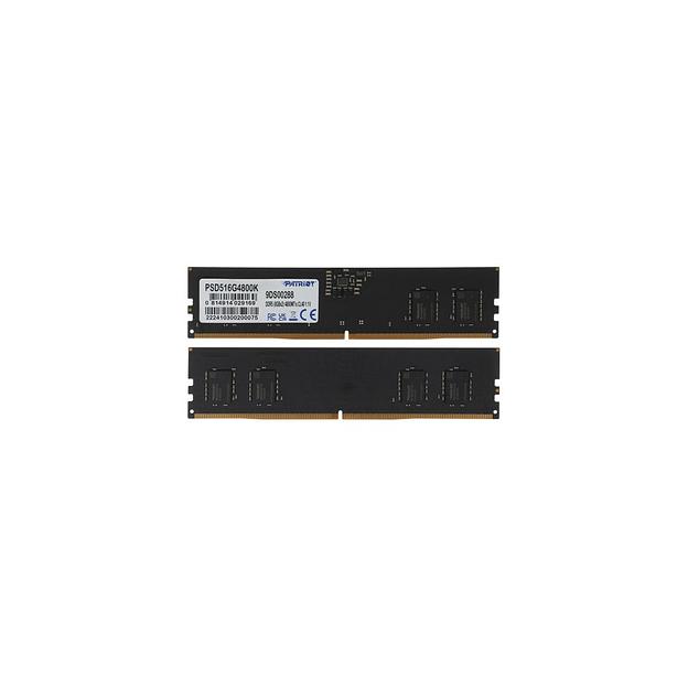Оперативная память Patriot Signature PSD516G4800K DDR5 - 2x 8ГБ 4800МГц, DIMM, Ret фото 1