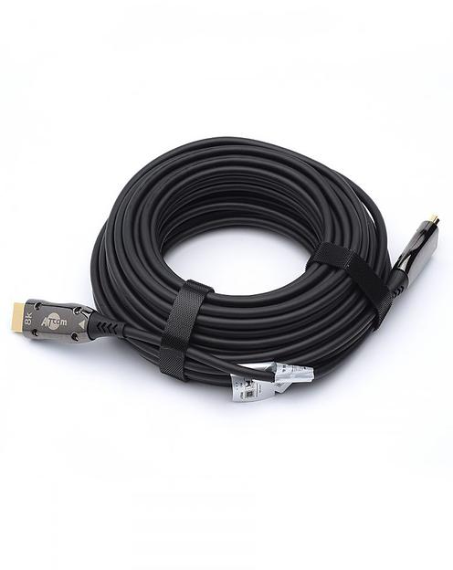 Кабель HDMI 10 м (HIGH speed, Metal gold, Optical) 8K VER 2.1 ATcom HDMI (m) - HDMI (m) 10 м (AT8880) фото 4