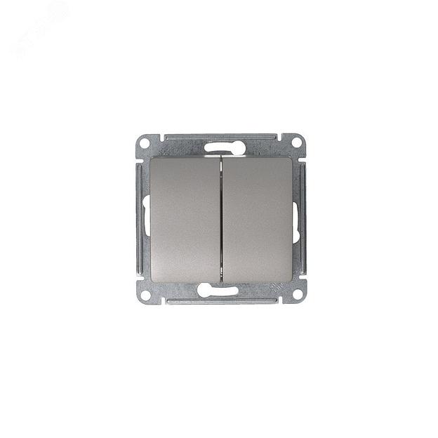 Systeme electric GSL001251 GLOSSA 2-клавишный ВЫКЛЮЧАТЕЛЬ,сх.5,10AX, механизм, ПЛАТИНА фото 4