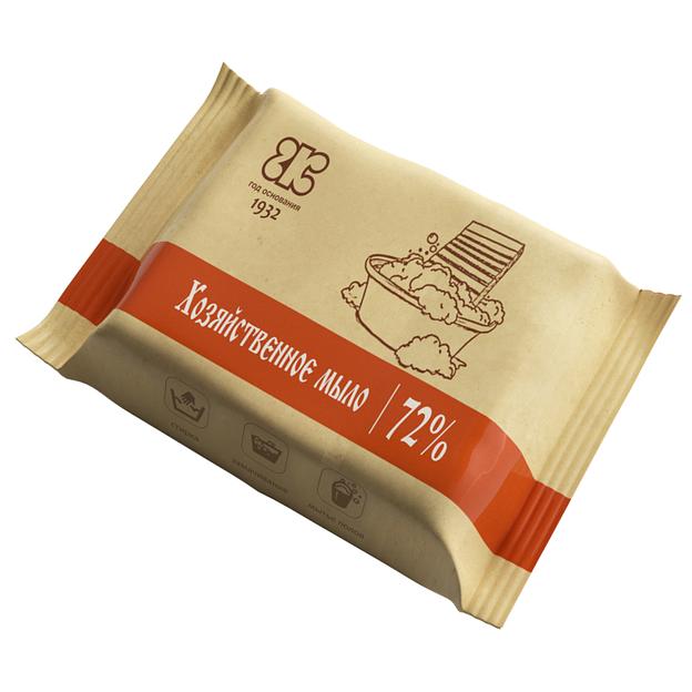 Гомельский жировой комбинат мыло хозяйственное твердое 72% 200 г (флоу-пак) фото 1