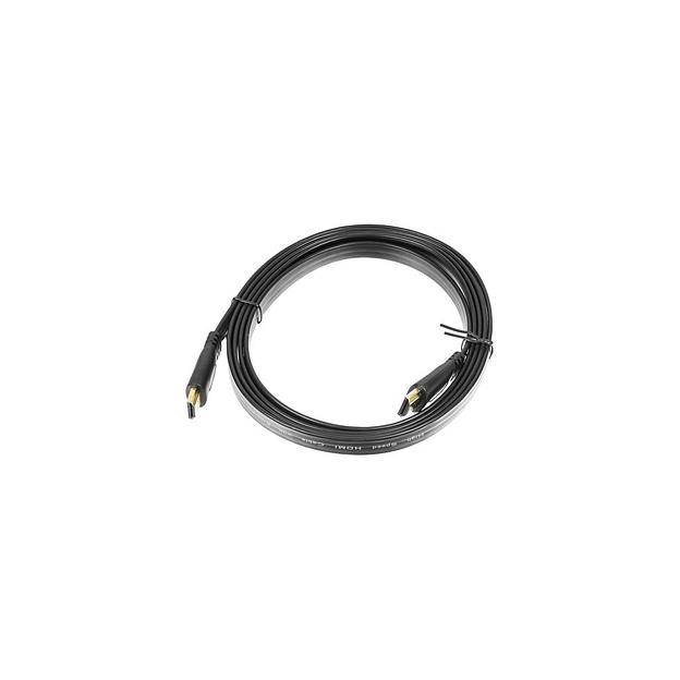 Кабель аудио-видео Buro HDMI 1.4 Flat, HDMI (m) - HDMI (m), ver 1.4, 2м, FLAT, черный [bhp hdmi 2] фото 1