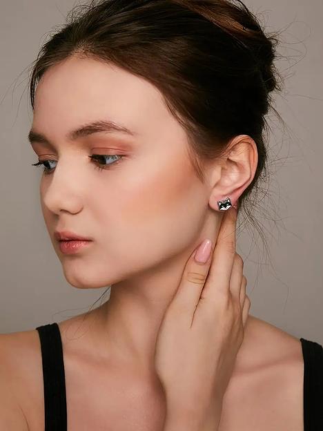 Серьги-гвоздики Caromic «Енот» ОПТ фото 4