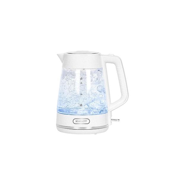 Чайник электрический Scarlett SC-EK27G104, 2200Вт, белый фото 1