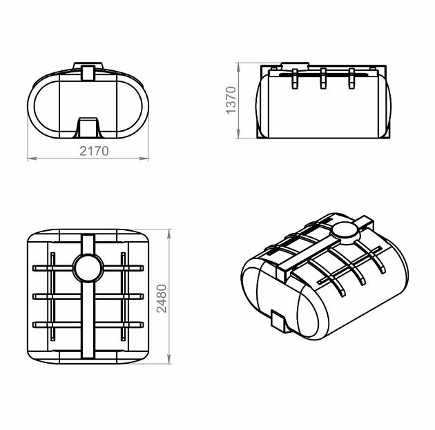 Ёмкость горизонтальная 5000 л усиленная фото 2