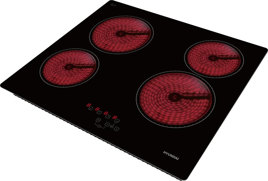 Варочная поверхность Hyundai HHE 6410 BG черный фото 5