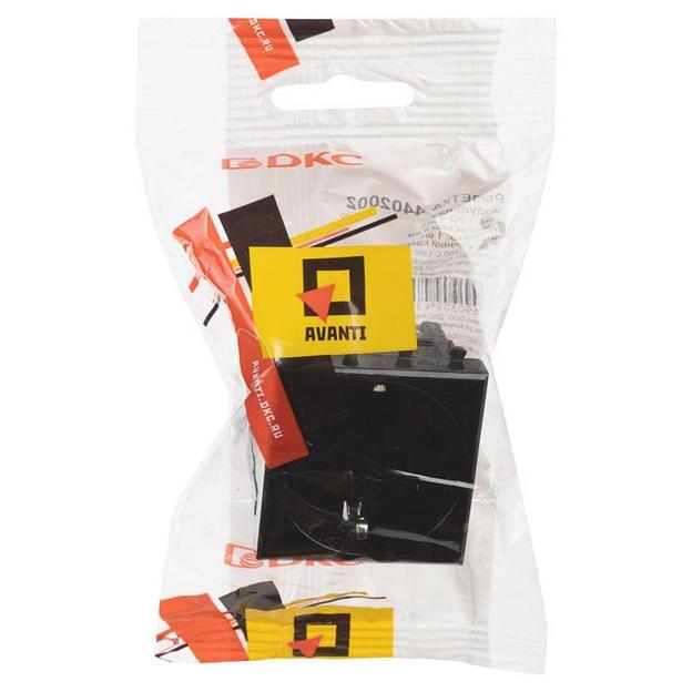 Dkc 4402002 Розетка "Черный квадрат", 2P+E, с з/ш, "Avanti", 2 мод. фото 5