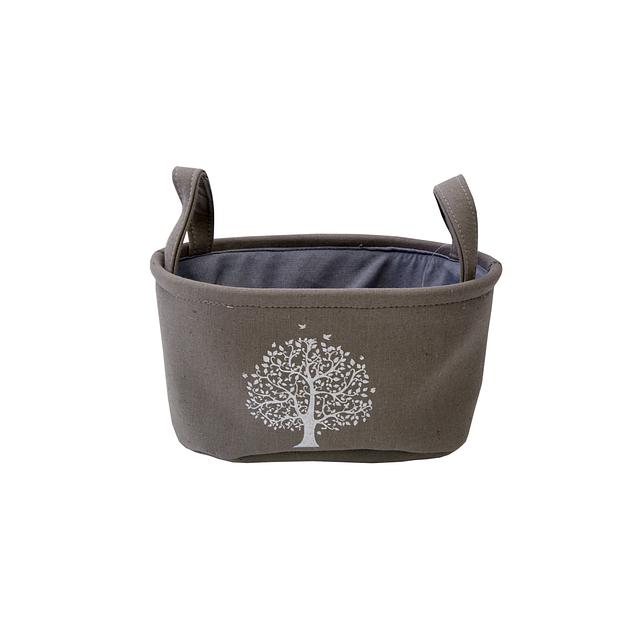 Корзина тканевая для хранения "Сад", Д240 Ш150 В120, серый фото 1