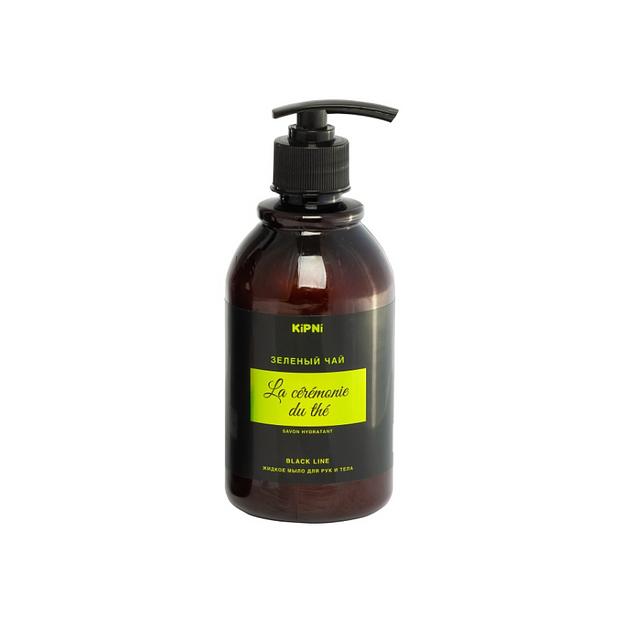 Мыло натуральное для рук и тела с дозатором KiPNi «Зелёный чай» 380 мл, опт фото 1
