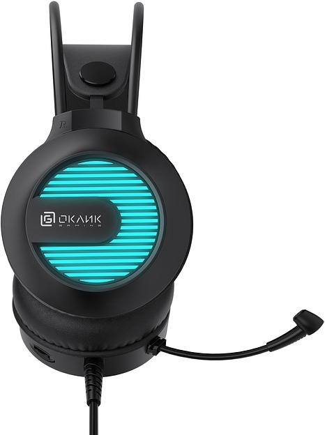 Наушники с микрофоном Оклик HS-L300G Black черный 2.2м мониторные USB оголовье (1796949) фото 4
