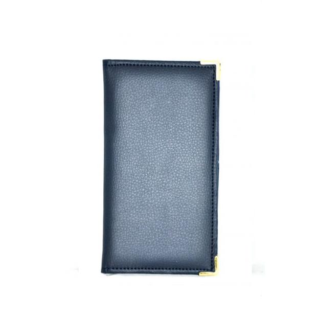 Папка для счетов 22*11см кож.зам.-шелк синяя /1/ фото 1