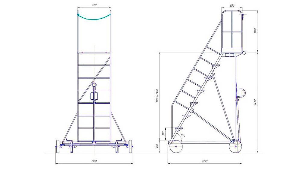 Авиационная стремянка СА-2/8Б-Н1 фото 1