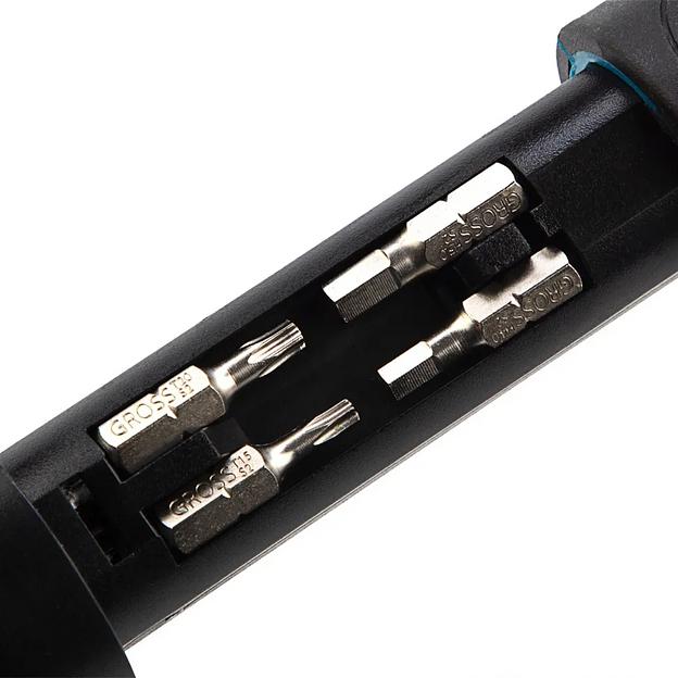 Отвертка-реверс + револ. механизм + биты., 11 пред., PH + SL + Torx + Hex, S2, 2к рукоятка фото 3