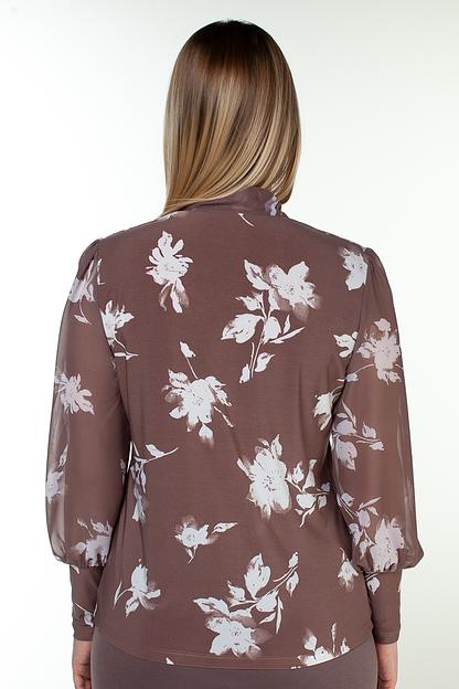 Блузка женская  7011-27/01/Коричневый, белый  фото 3
