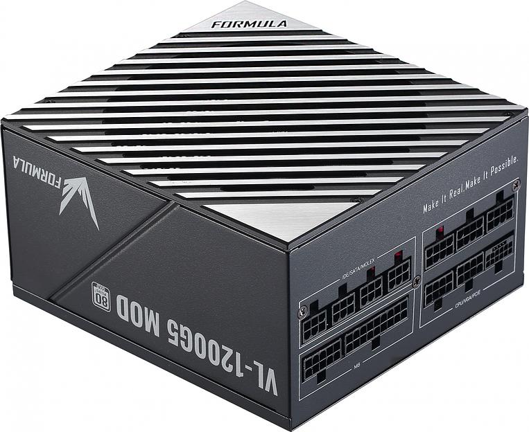 Блок питания Formula ATX 1200W VL-1200G5 MOD Gen5 80+ gold 24pin APFC 140mm fan lt.blue LED 7xSATA Cab Manag RTL фото 1