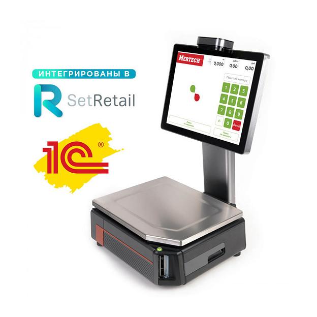 Весы с печатью этикеток Mertech M-ER 727 PM-32.5 (VISION-AI, 15", USB, Ethernet, Wi-Fi) фото 1