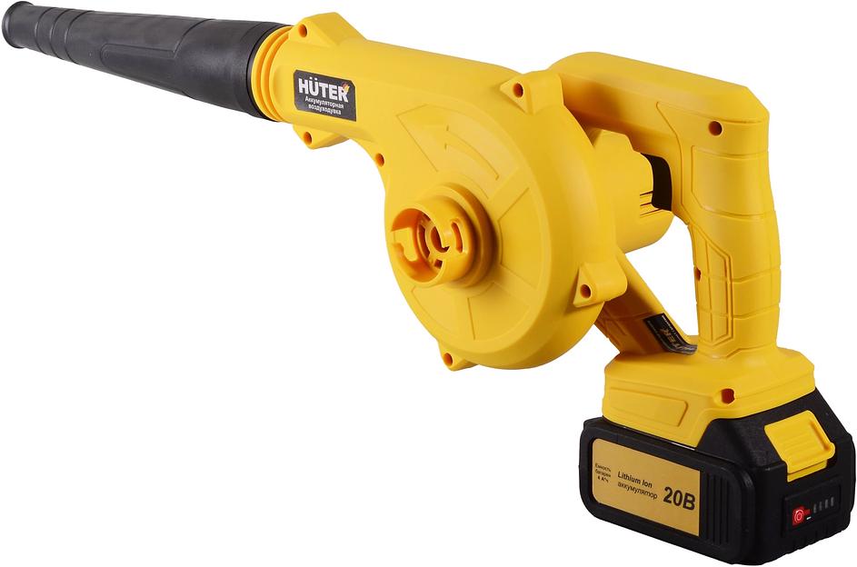 Воздуходувка-пылесос Huter CB-20/2Li пит.:от аккум. желтый фото 2