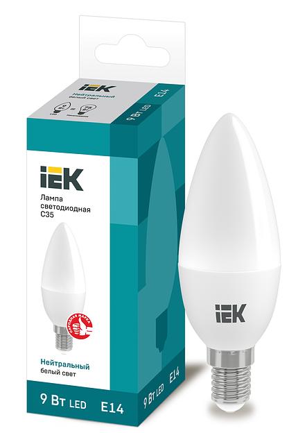 Iek LLE-C35-9-230-40-E14 Лампа светодиодная LED C35 свеча 9Вт 230В 4000К E14 фото 1