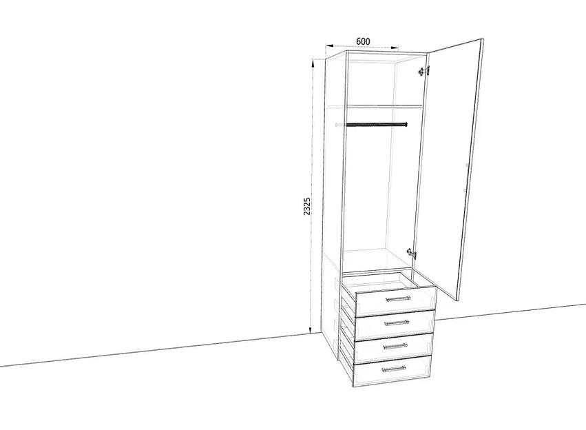 Шкаф распашной Sanvut 600х500х2325 мм арт.Ш69ЯМ2 ОПТ фото 10