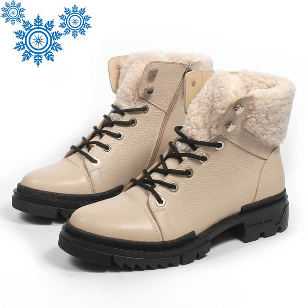 Зимние ботинки TAIS с текстильной отделкой, арт.MT324 бежевый ОПТ фото 1