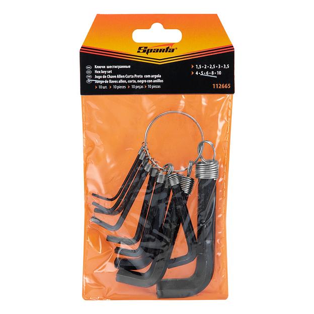 Набор ключей имбусовых HEX, 1,5–10 мм, 10 шт., оксидированные, на кольце фото 3