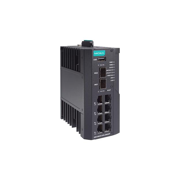 Промышленный маршрутизатор с 8 портами 10/100/1000BaseT(X), 2 слотами GbE SFP, Firewall/NAT/VPN, рабочая температура от -10 до 60°C фото 1
