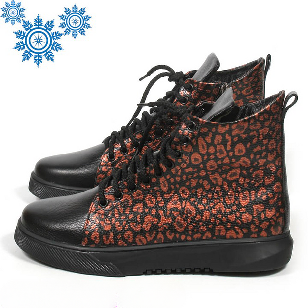 Зимние ботинки TAIS на шнурках с молнией, арт.MT238-2-Ш чёрно-бронзовый ОПТ фото 6