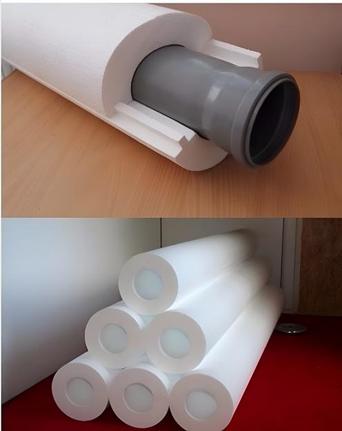 Скорлупа теплоизоляционная ППС, 25 кг/м³, диаметр 76 мм (4 см) фото 1