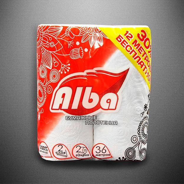 Бумажные полотенца Mini Alba 18 м × 2 рулона ОПТ фото 2