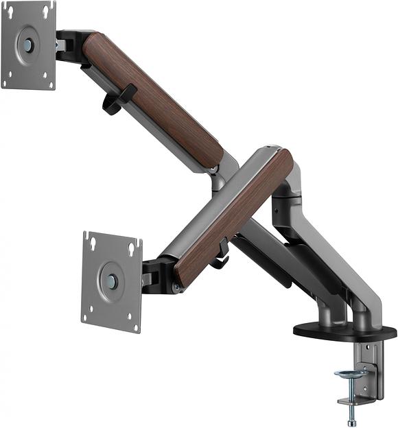 Кронштейн для мониторов Ultramounts UM735WD серый/коричневый 17"-27" макс.7кг крепление к столешнице поворот и наклон фото 3