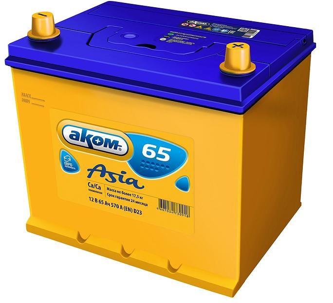 Аккумулятор Аком «6СТ-65 Аком asia» фото 1