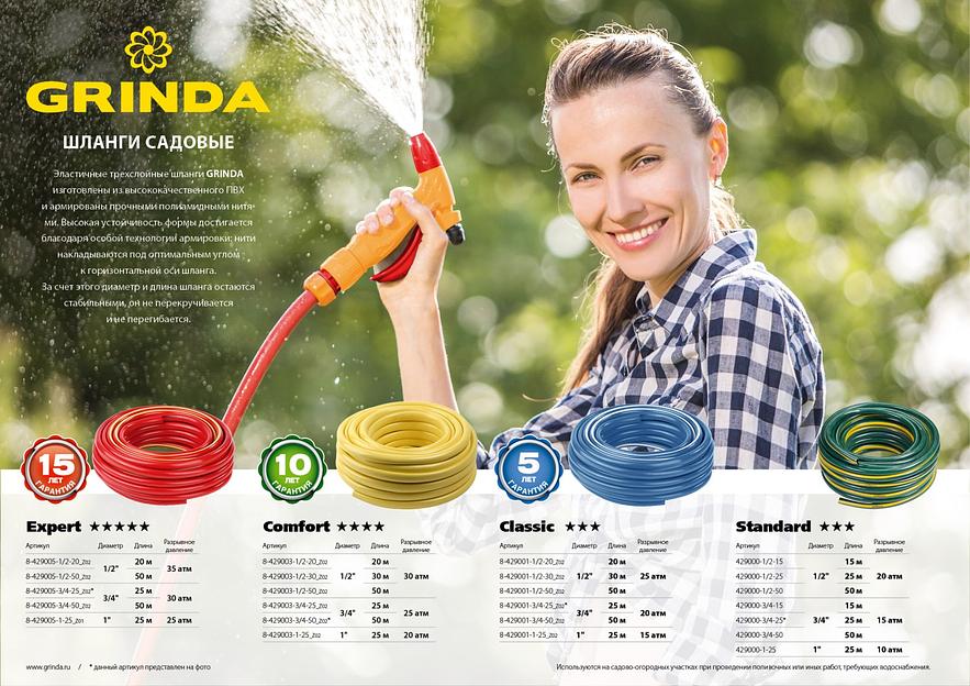 GRINDA Comfort, 3/4″, 25 м, 25 атм, трёхслойный, армированный, поливочный шланг (8-429003-3/4-25) фото 6