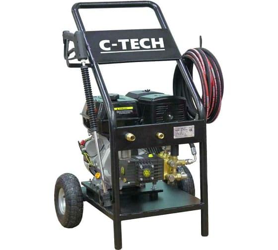 Профессиональная мобильная бензиновая мойка высокого давления C-TECH 250 бар, до 900 л/ч, 13 лс фото 1
