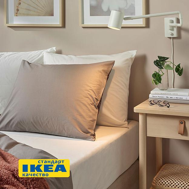 Простыня на резинке УЛЬВИДОРО (ИКЕА УЛЛЬВИДЕ) 160x200, белый, поплин KL-10351158 фото 3