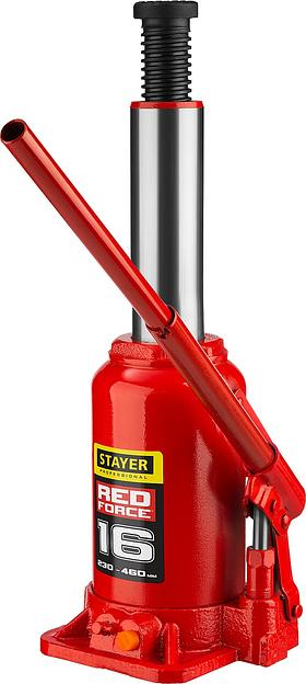 STAYER RED FORCE, 16 т, 230 - 460 мм, бутылочный гидравлический домкрат, Professional (43160-16) фото 2