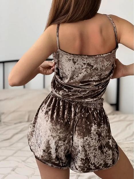 Пижамные шорты на резинке велюр опт фото 2