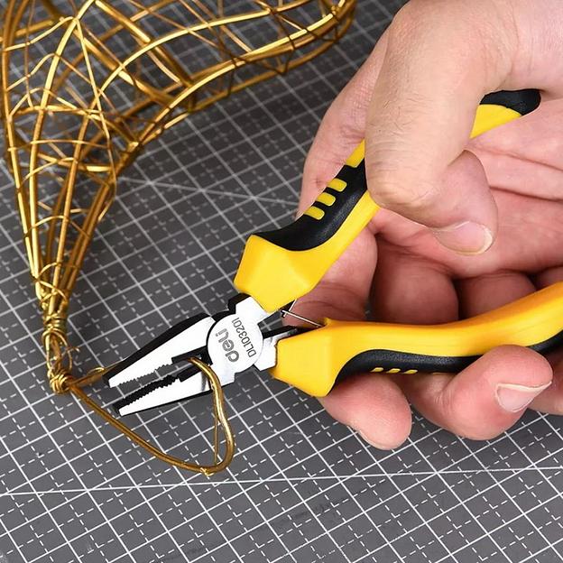 Мини-плоскогубцы Deli DL103201 115мм, двухкомпонентная рукоять фото 5