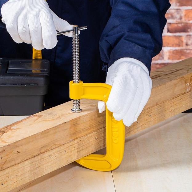 Струбцина G-образная усиленная Deli DL-G204 высота зажима 100мм, глубина зажима 50мм фото 4