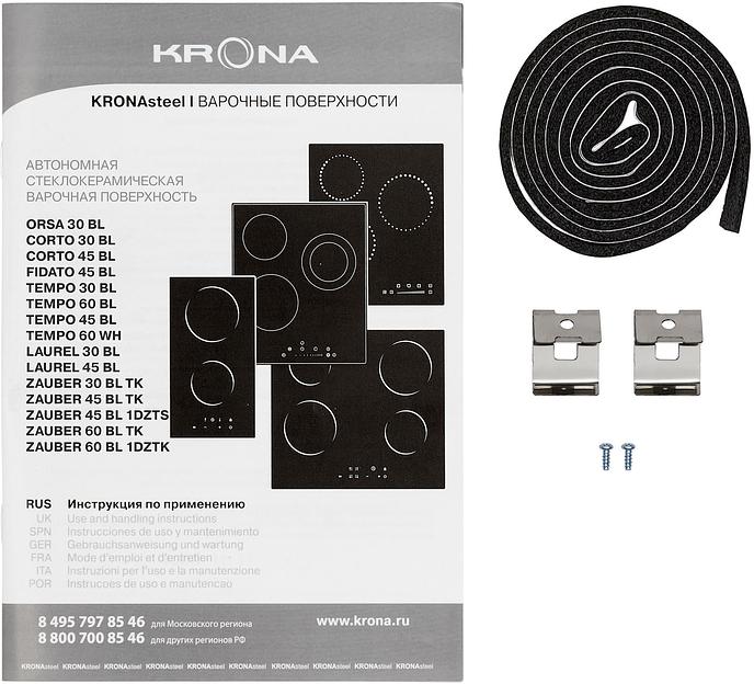 Варочная поверхность Krona 60 BL 1DZTK черный фото 10