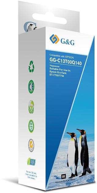 Чернила G&G GG-C13T00Q140 черный 140мл для Epson EcoTank 7700/7750 фото 1