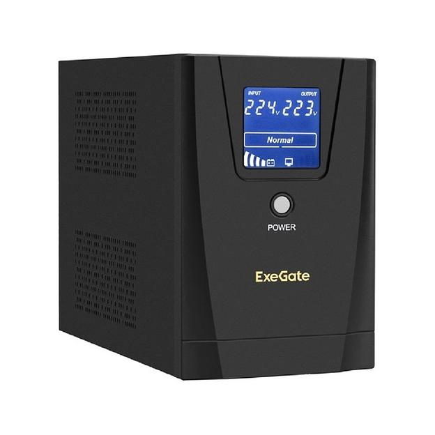 Exegate EX292795RUS ИБП ExeGate SpecialPro Smart LLB-1200.LCD.AVR.2SH.3C13 <1200VA/750W, LCD, AVR, 2*Schuko+3*C13, съемн.кабель, металлический корпус, Black> фото 1