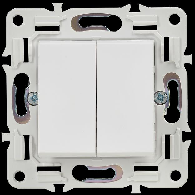 SKANDY Выключатель 2-клавишный 10А SK-V04W арктический белый IEK фото 2