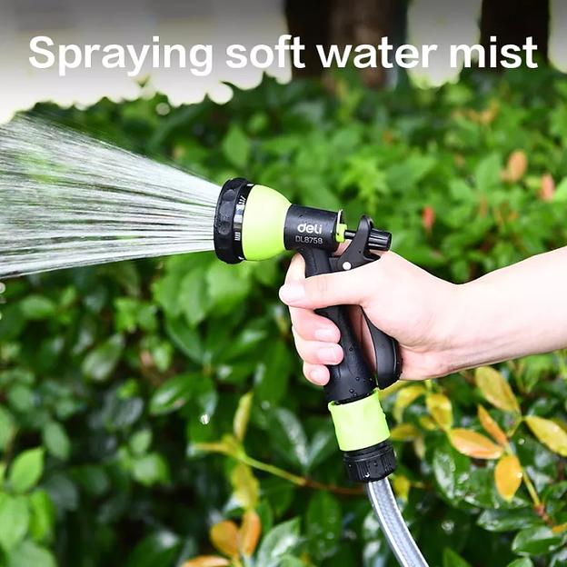 Пистолет-распылитель поливочный Deli DL8758 7 режимов распыления, диаметр шланга 3/4", пластиковый корпус фото 5
