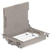 Напольная коробка, горизонтальная, 24 модуля, крышка под ковровое/паркетное покрытие, цвет бежевый фото 1